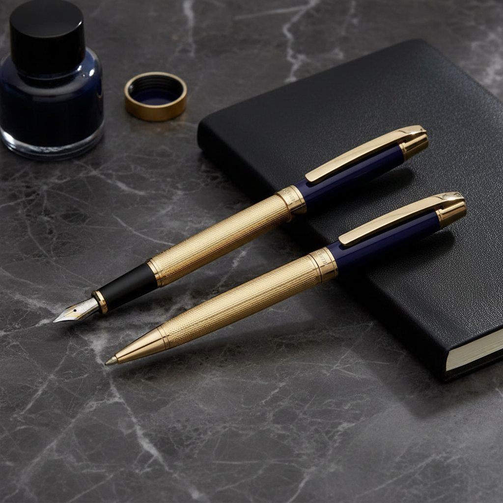 Clan Ball Pen & Fountain Pen Pair - Flat Lay